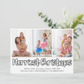 Nieuwste kerstopening 3 Verticale foto Feestdagenkaart (Staand voorkant)
