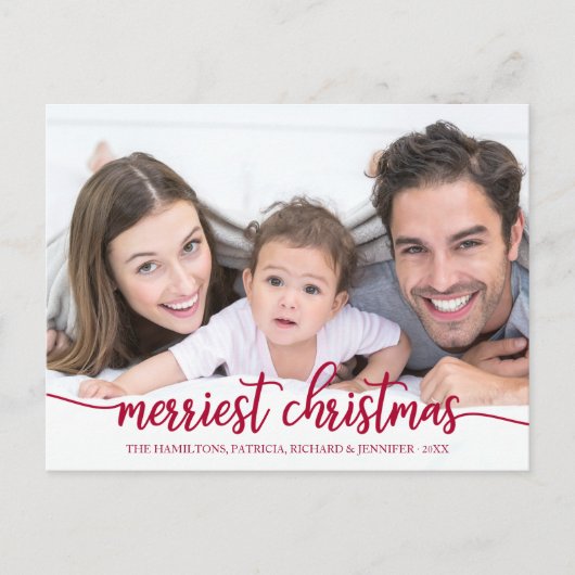 Nieuwste kerstrode kalligrafie briefkaart (Voorkant)