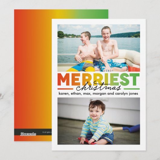 Nieuwste kerstviering 2 x 2 feestdagenkaart (Voorkant / Achterkant)