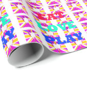 Nieuwste kleurrijke liefdeseet het tekstontwerp va cadeaupapier (Rol Hoek)