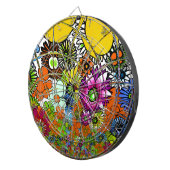 Nieuwste Kleurrijke Verbazingwekkende Bloemenpatro Dartbord (Voorkant Rechts)