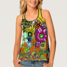 Nieuwste Kleurrijke Verbazingwekkende Bloemenpatro Tanktop