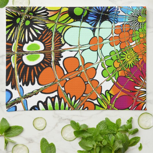 Nieuwste Kleurrijke Verbazingwekkende Bloemenpatro Theedoek (Gevouwen)