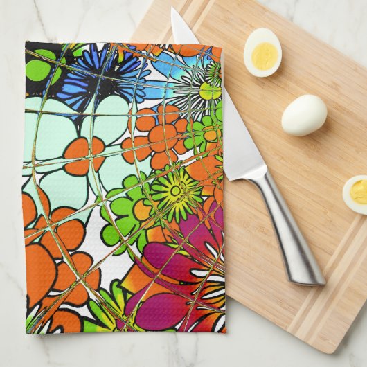 Nieuwste Kleurrijke Verbazingwekkende Bloemenpatro Theedoek (Quarter Fold)