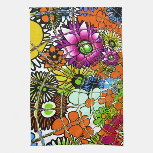 Nieuwste Kleurrijke Verbazingwekkende Bloemenpatro Theedoek (Verticaal)