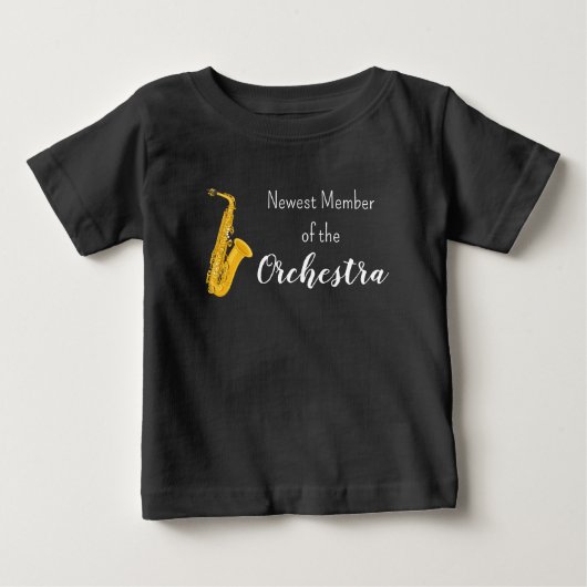 Nieuwste Lid van het Orkest Saxofoon Shirt (Voorkant)