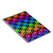 Nieuwste mooie edgy regenboog kleuren geruit ontwe notitieboek (Rechterzijde)