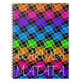 Nieuwste mooie edgy regenboog kleuren geruit ontwe notitieboek (Voorkant)