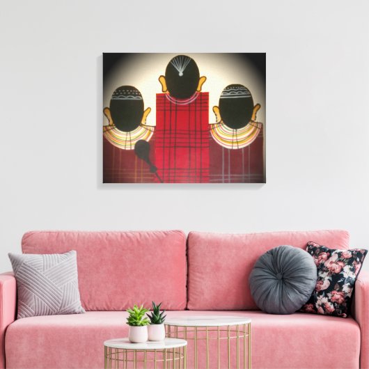 Nieuwste mooie Kenia Maasai Familieideeën Canvas Afdruk (Insitu (Woonkamer))