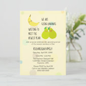 Nieuwste Pear Gender Neutral Twins Baby shower Kaart (Staand voorkant)