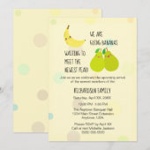 Nieuwste Pear Gender Neutral Twins Baby shower Kaart (Voorkant / Achterkant)