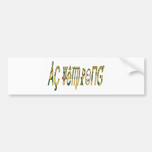 Nieuwste Red Golden Green Achempong Bumpersticker (Voorkant)