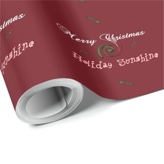 Nieuwste Red Merry Kerstfeestdag Sunshine Wishes Cadeaupapier (Rol Hoek)