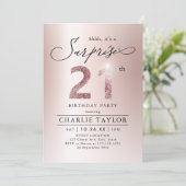 Nieuwste roos gouden volwassenenverrassing 21 jaar kaart (Staand voorkant)