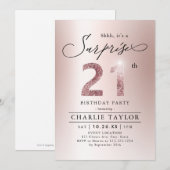 Nieuwste roos gouden volwassenenverrassing 21 jaar kaart (Voorkant / Achterkant)