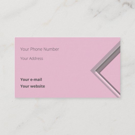 Nieuwste roze geometrische driehoeksvormen visitekaartje (Achterkant)