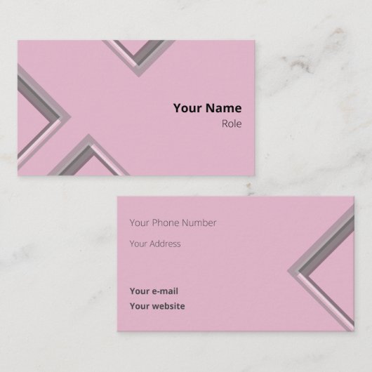 Nieuwste roze geometrische driehoeksvormen visitekaartje (Voorkant / Achterkant)