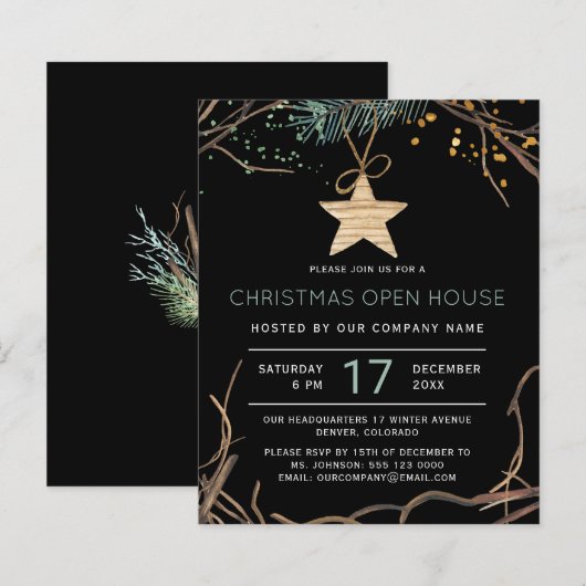 Nieuwste uitnodiging voor kerstmis (Voorkant / Achterkant)