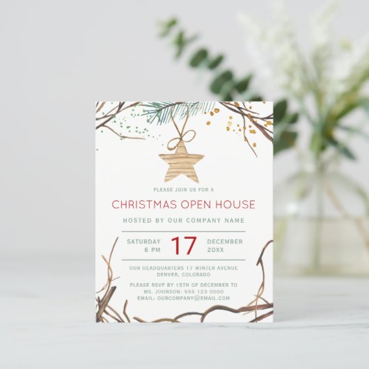 Nieuwste uitnodiging voor kerstmis (Staand voorkant)