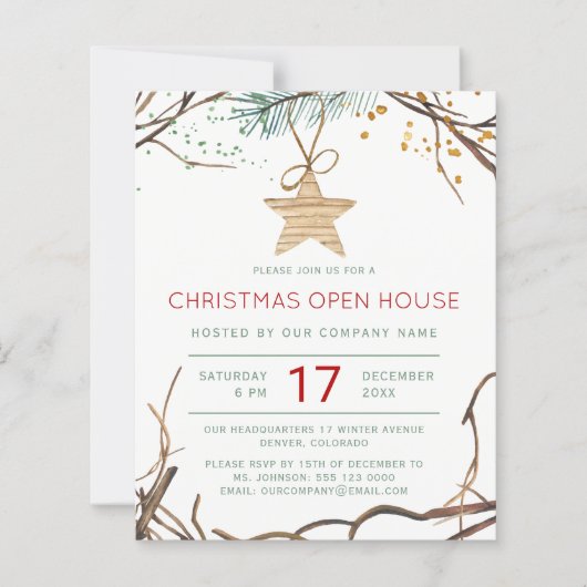 Nieuwste uitnodiging voor kerstmis (Voorkant)