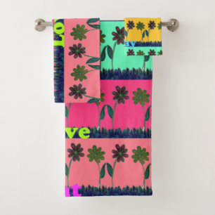 Nieuwste unieke Edgy Lieve Eat Play Colorful Flora Bad Handdoek