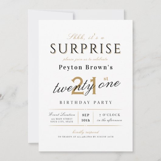 Nieuwste verrassing in de moderne klas 21 jaar kaart (Voorkant)