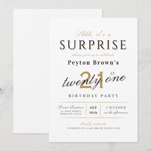 Nieuwste verrassing in de moderne klas 21 jaar kaart (Voorkant / Achterkant)