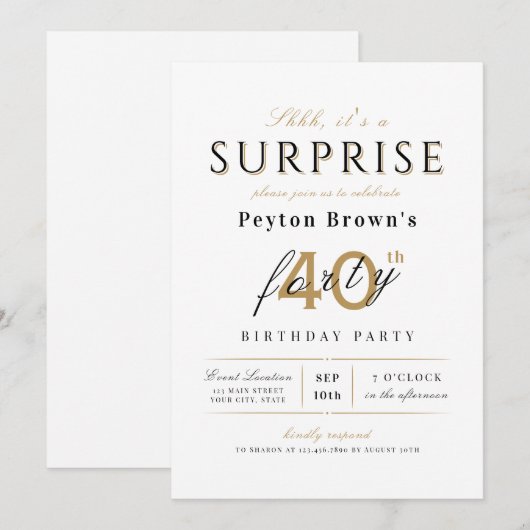 Nieuwste verrassing in de moderne klas 40e verjaar kaart (Voorkant / Achterkant)