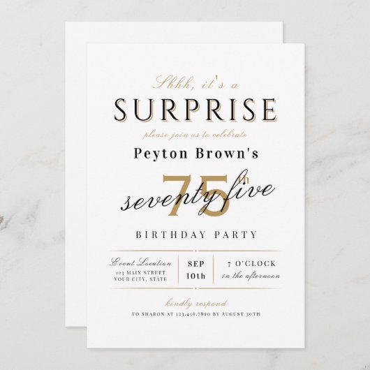 Nieuwste verrassing van de 75e verjaardag in de mo kaart (Voorkant / Achterkant)