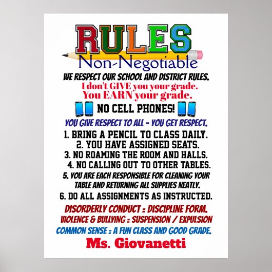 Nieuwste versie school leraar poster (Voorkant)