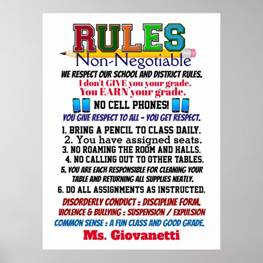 Nieuwste versie van het Poster van de leraar aan d (Voorkant)