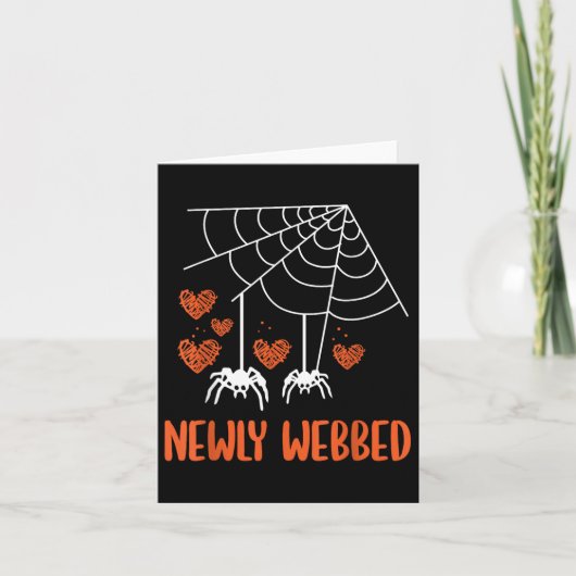 Nieuwste webbed Halloween Pas getrouwd Bride en Gr Kaart (Voorkant)