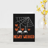 Nieuwste webbed Halloween Pas getrouwd Bride en Gr Kaart (Gele Bloem)