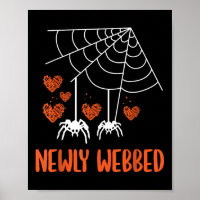 Nieuwste webbed Halloween Pas getrouwd Bride en Gr