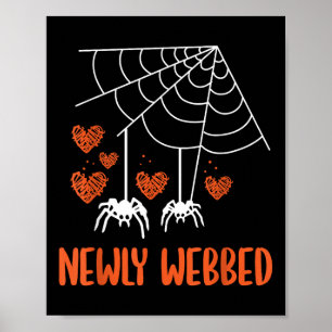 Nieuwste webbed Halloween Pas getrouwd Bride en Gr Poster