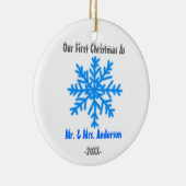 Nieuwste wiet Eerste Kerstmis Together Snowflake Keramisch Ornament (Rechts)