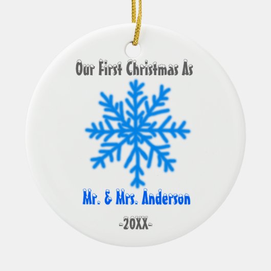 Nieuwste wiet Eerste Kerstmis Together Snowflake Keramisch Ornament (Voorkant)