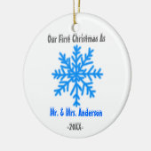 Nieuwste wiet Eerste Kerstmis Together Snowflake Keramisch Ornament (Links)