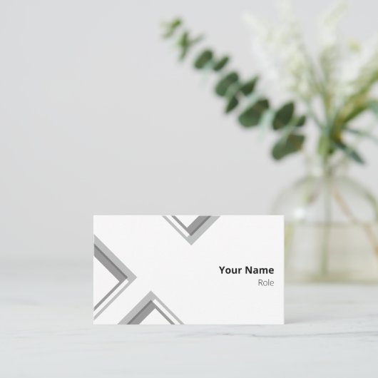 Nieuwste witte geometrische driehoeksvormen visitekaartje (Staand voorkant)