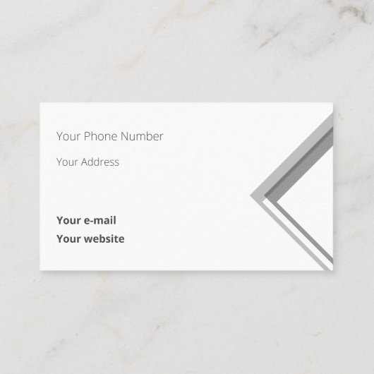 Nieuwste witte geometrische driehoeksvormen visitekaartje (Achterkant)