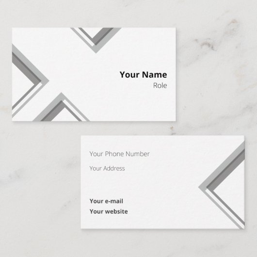 Nieuwste witte geometrische driehoeksvormen visitekaartje (Voorkant / Achterkant)