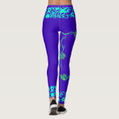 Nieuwste zomertijd elegant blauw weekendfloraal leggings (Achterkant)