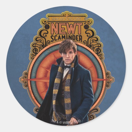 NIEUWT SCAMANDER™ Walking Art-NIEUW-paneel Ronde Sticker (Voorkant)