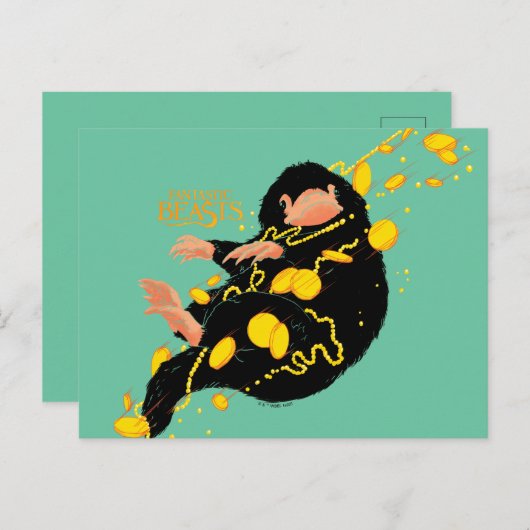 Niffler met goud briefkaart (Voorkant / Achterkant)