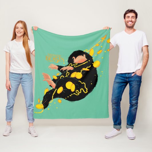 Niffler met goud fleece deken (In situ)