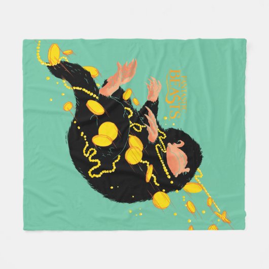 Niffler met goud fleece deken (Voorkant (Horizontaal))