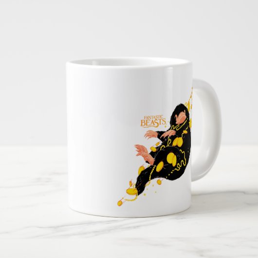 Niffler met goud grote koffiekop (Voorkant rechts)