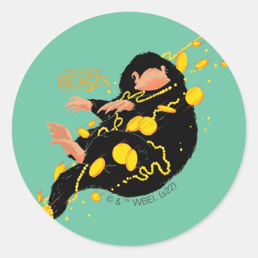 Niffler met goud ronde sticker (Voorkant)