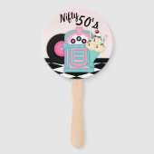 Nifty 50 Diner Verjaardag Fan Handwaaier (Voorkant)