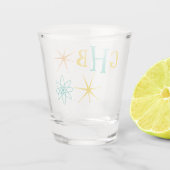 Nifty Fifties Atom en Sterren Monogram Shot Glas (Achterkant)